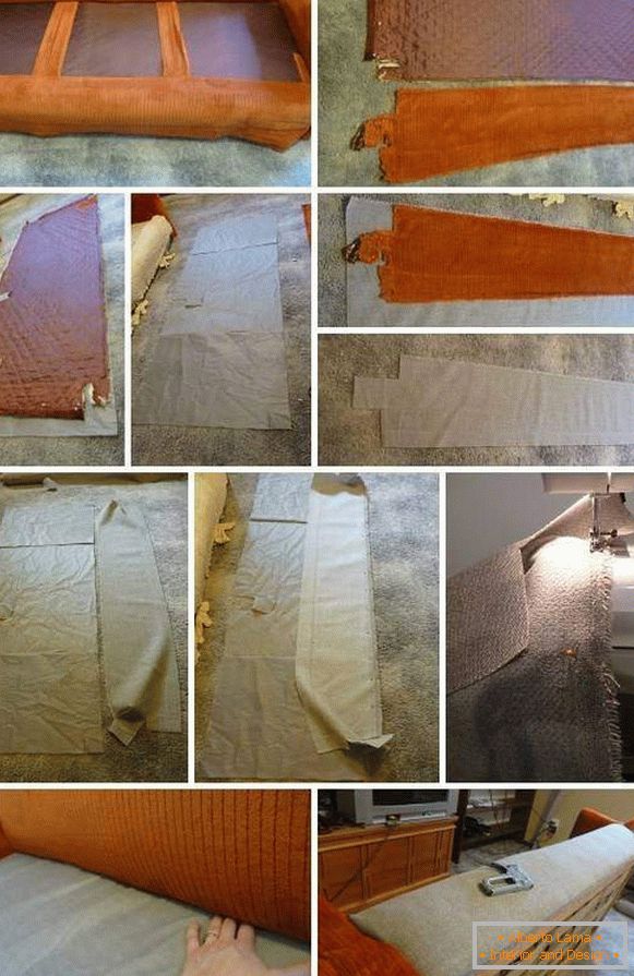 Reparação e tapeçaria de móveis estofados - sofá com almofadas