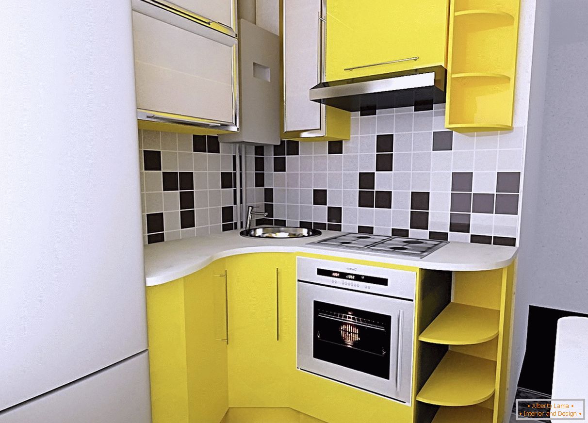 Conjunto de cozinha moderna в лимонном цвете