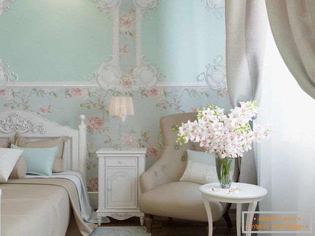Encantador estilo provençal na decoração do quarto