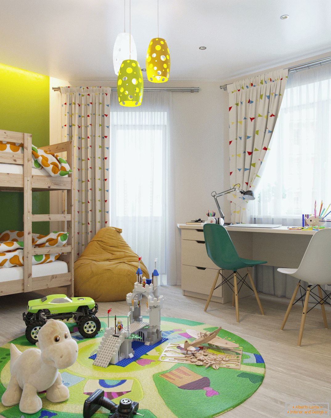 Design brilhante do quarto das crianças