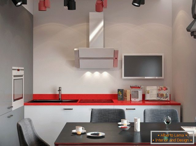 Design moderno de pequena cozinha