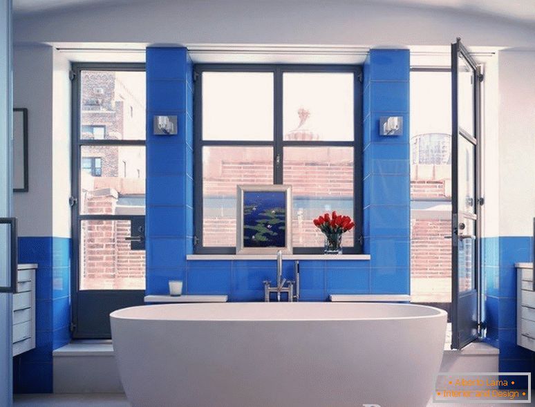Uso de azul na decoração do banho