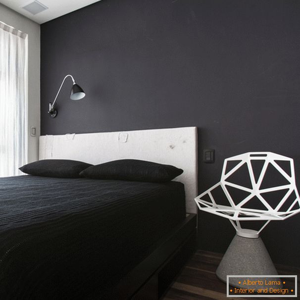 Design de um pequeno quarto em preto