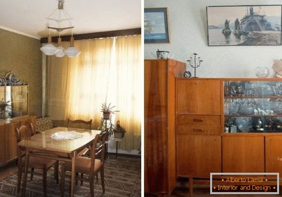 Mobiliário soviético para a sala dos anos 50-70