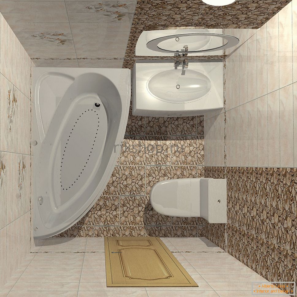 Interior, de, um, pequeno, combinado, banheiro