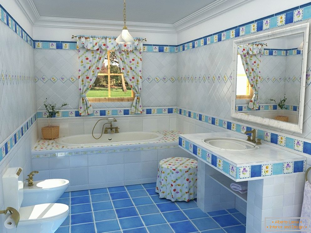 Interior, de, um, pequeno, combinado, banheiro