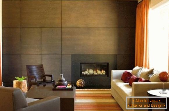 Painéis de madeira para decoração de paredes - foto de sala de estar