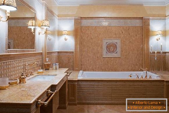 lâmpada de parede para uma casa de banho em estilo clássico, foto 21