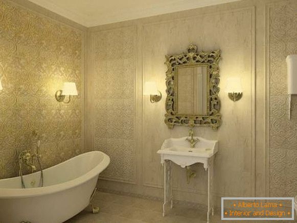 lâmpada de parede para uma casa de banho em estilo clássico, foto 23