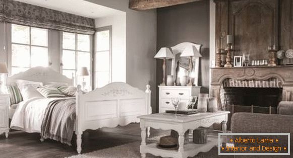 Design do quarto Provence com mobiliário bonito