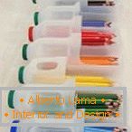 Caixas para guardar lápis de garrafas plásticas