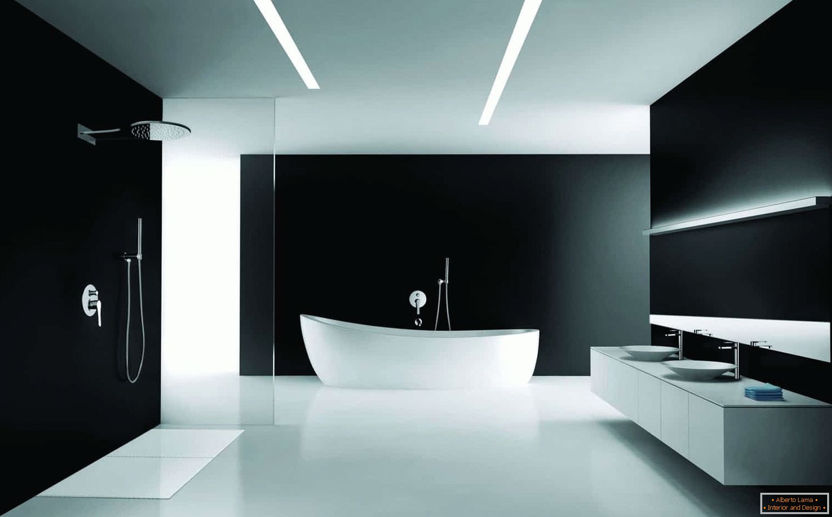 Opção de design do banheiro в минимализме