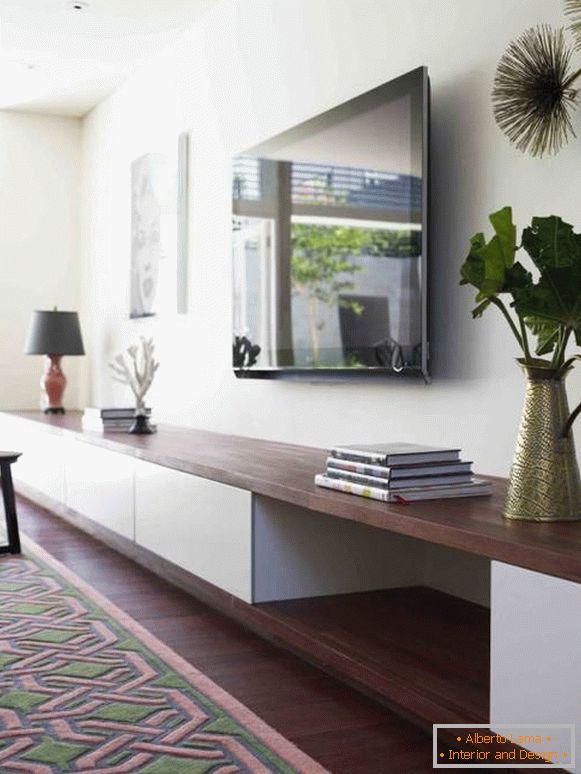Design elegante e moderna sala de estar com prateleiras
