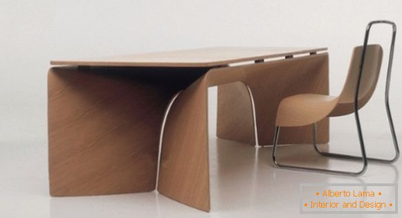 Mesa de madeira compensada curvada, foto 11