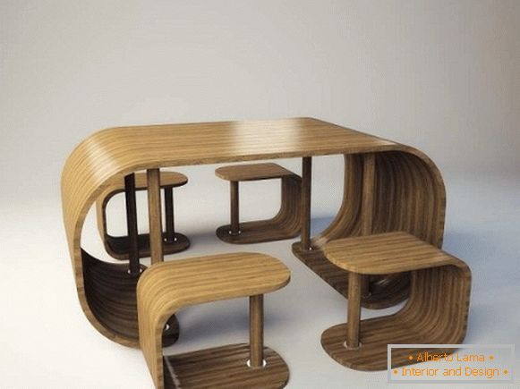 Criativa mesa de madeira compensada, foto 9