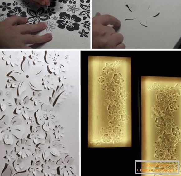 Decorações de parede de papel com papel retroiluminado