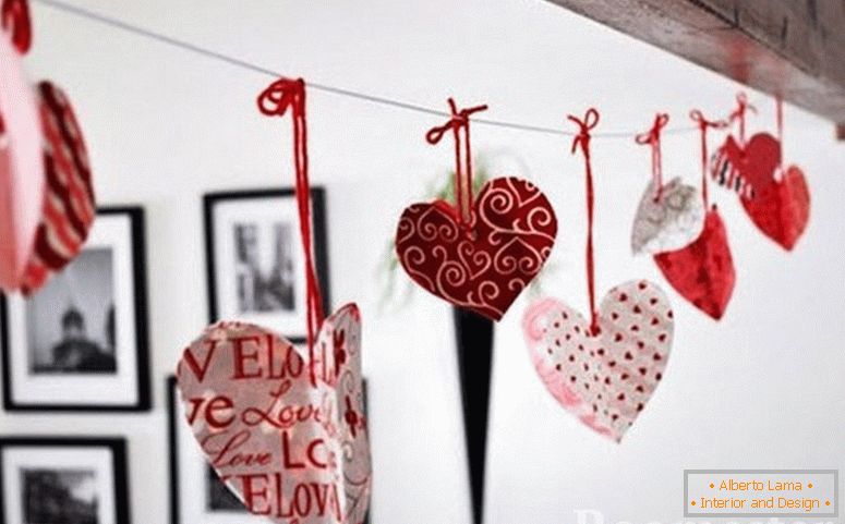 Valentines no fundo de pinturas na parede