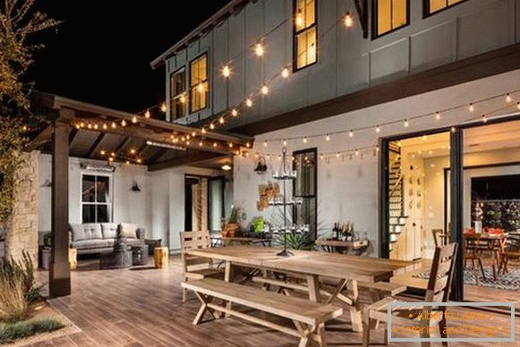 Belos terraços de madeira para a casa - foto 2016