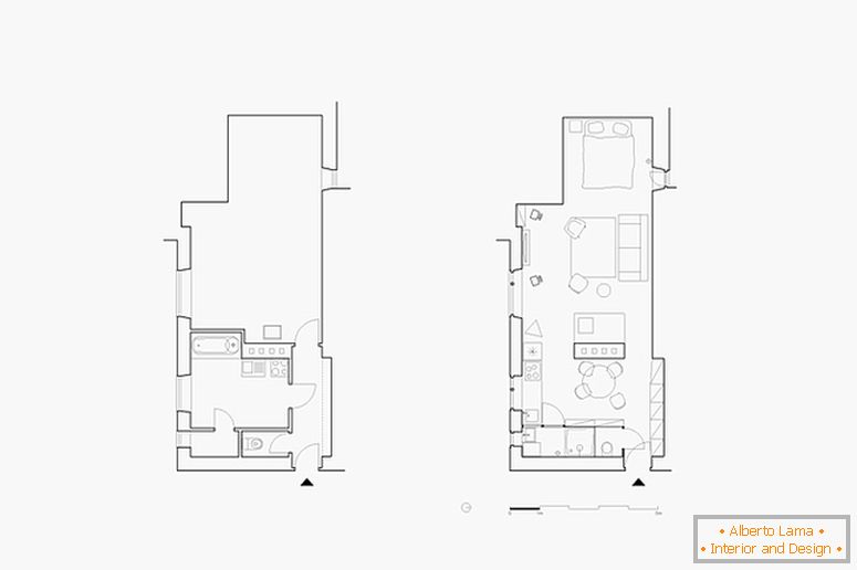 Plano de um pequeno apartamento na Eslováquia