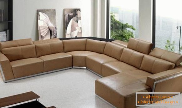 Mobiliário macio angular para sala de estar - foto do sofá de canto