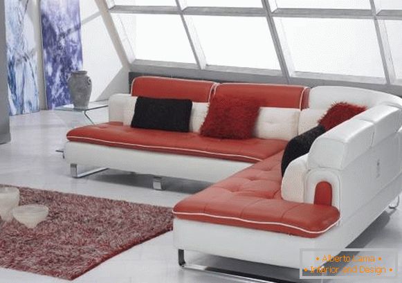 Sofá de canto suave modular em estilo moderno