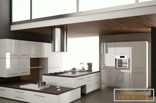 Interior de cozinha em cores claras