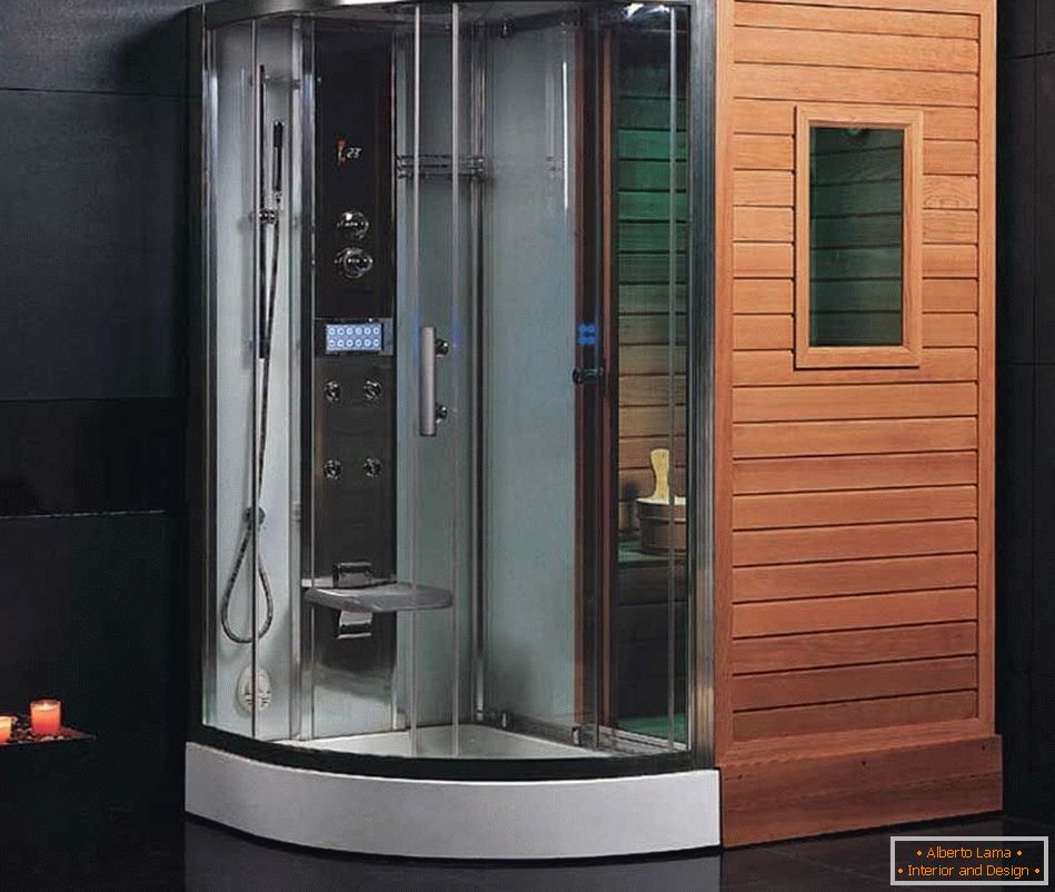 Cabine de duche com sauna