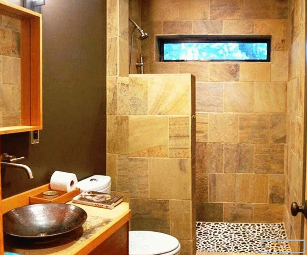 Cabine de duche em pedra artificial