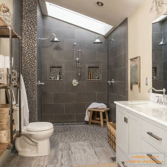 Renovação de casa de banho em estilo loft - as melhores ideias 2016