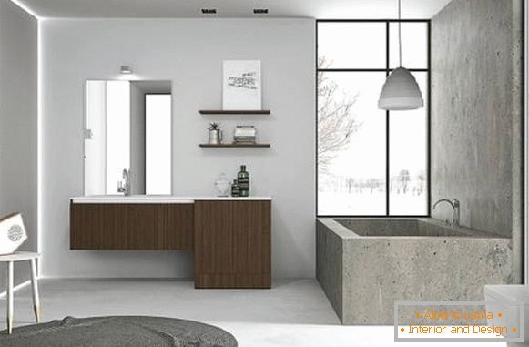 Mobiliário de casa de banho moderna em estilo loft