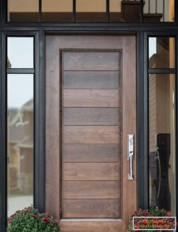 portas de entrada de madeira para uma casa de campo, foto 9