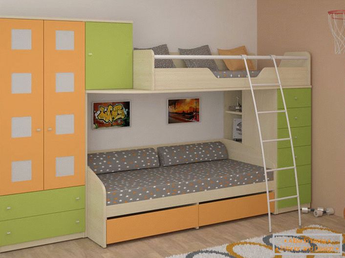 Móveis modulares com cama embutida