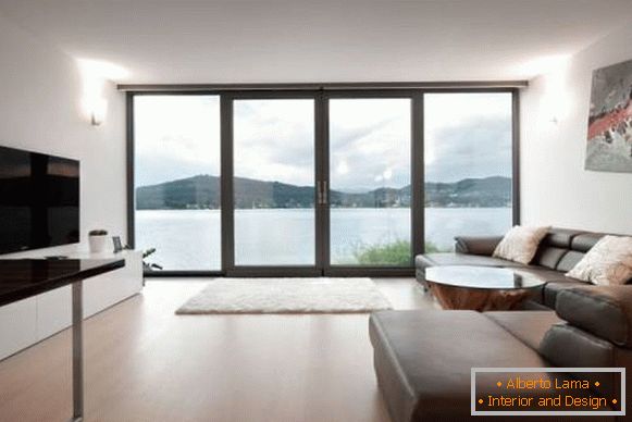 Design da sala de estar em estilo minimalista