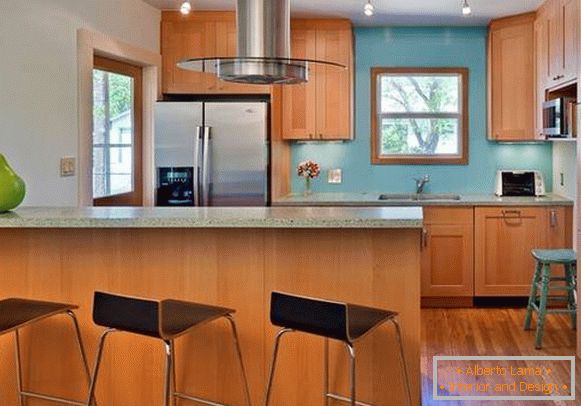 Combinação com cor azul na foto interior de cozinha