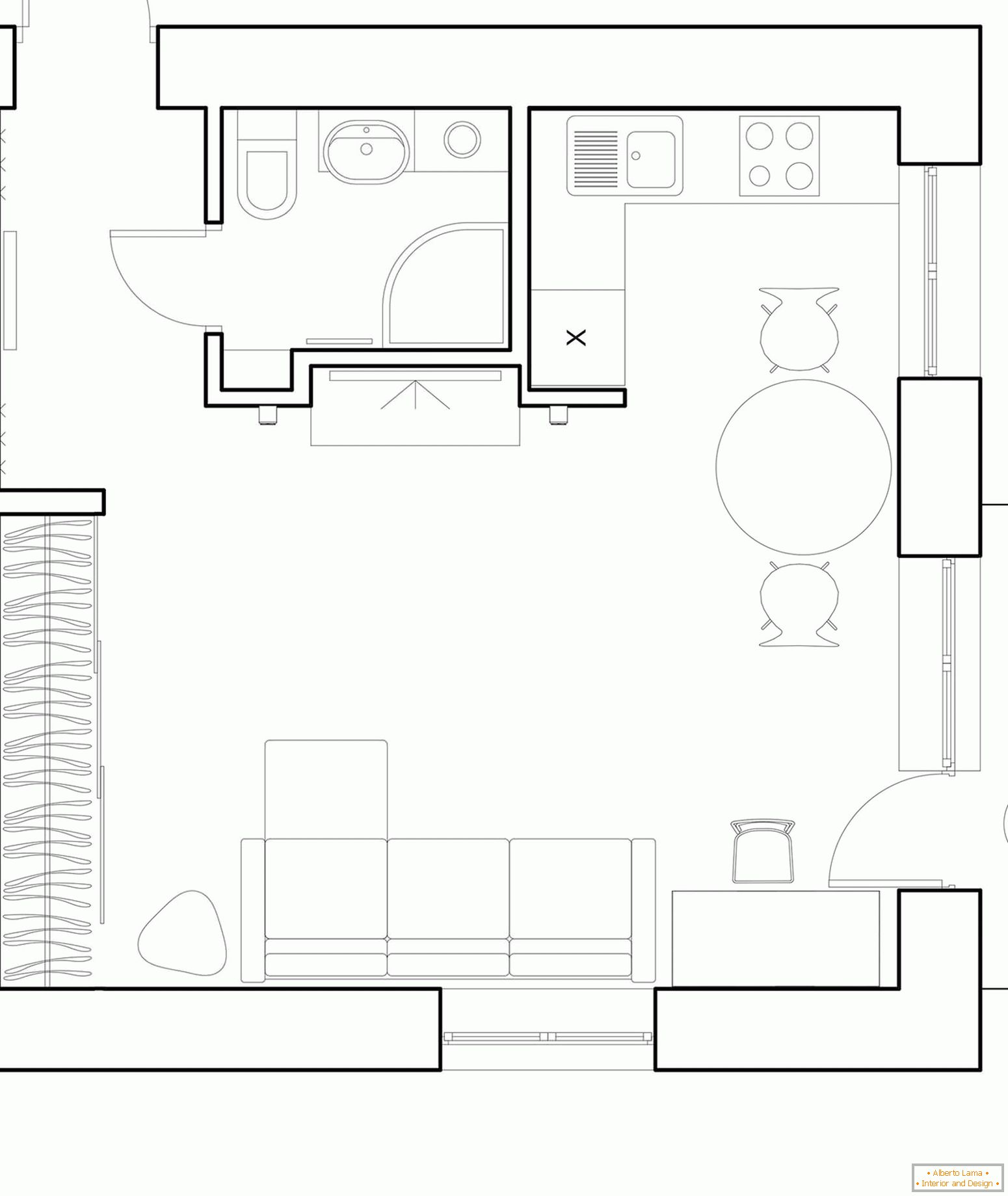 O layout do apartamento em Khrushchev
