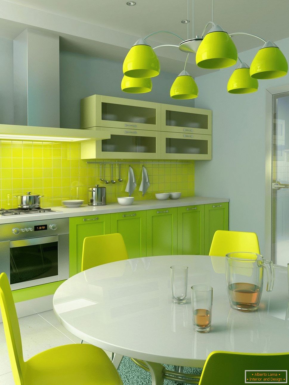 Verde claro цвет кухни