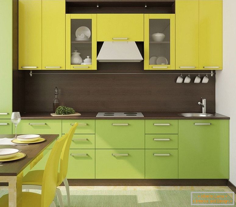 Cozinha verde-amarelo